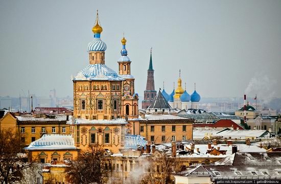 Winter Kazan city, Russia bird's eye view 1