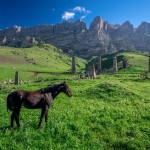 Majestic landscapes of the mountain Ingushetia