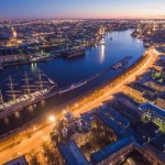 St. Petersburg at night – the view from above